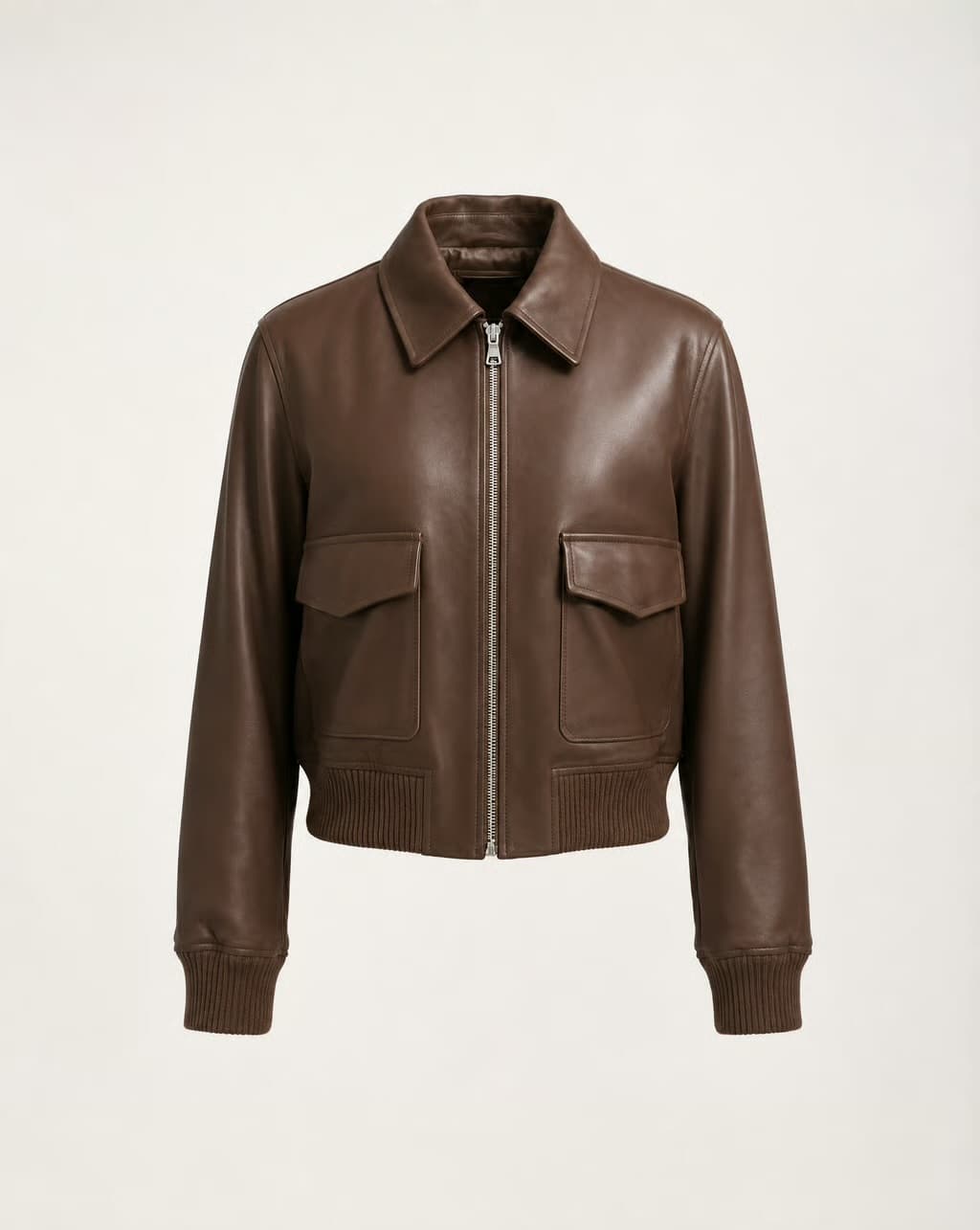 Lia Leather Bomber